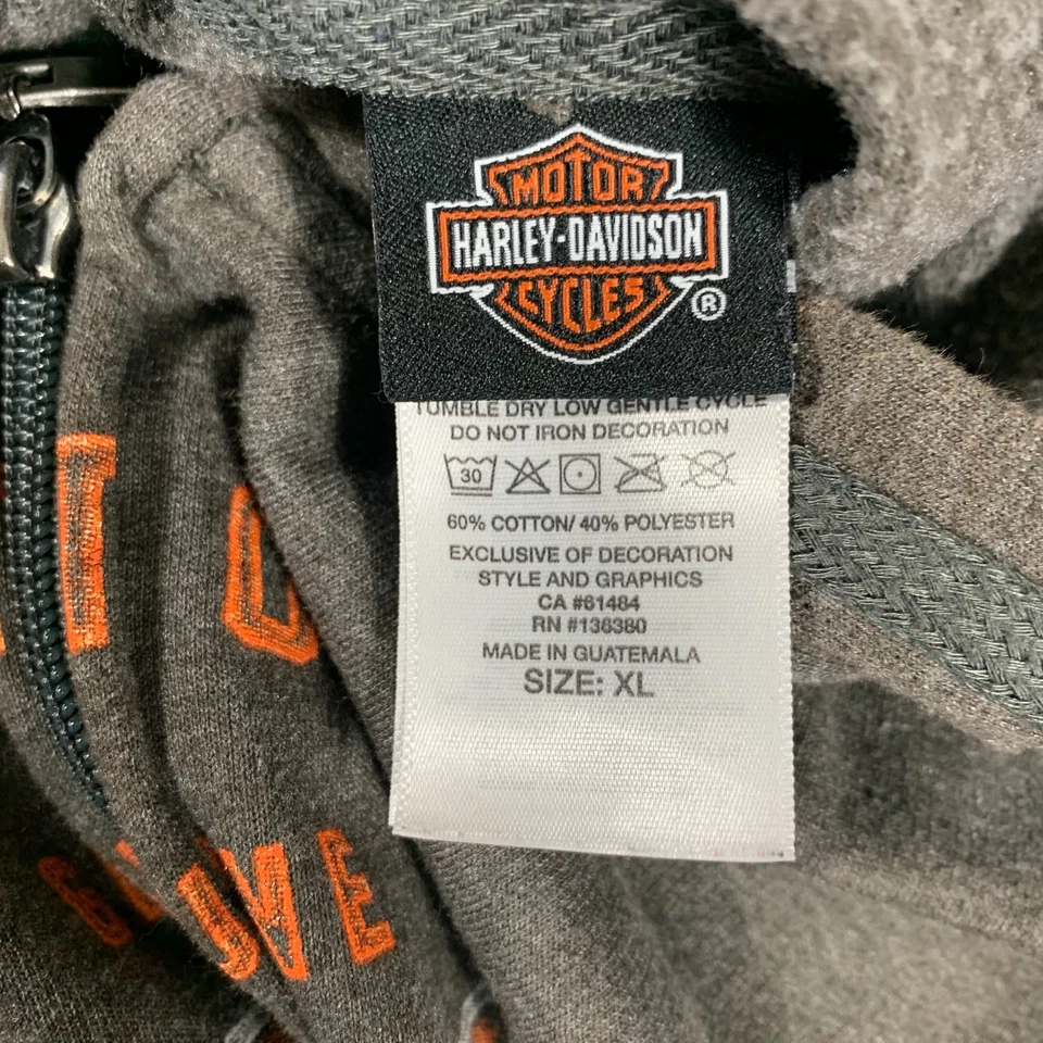 Sudadera con Capucha Harley Davidson Mujer Extra Grande XL Gris Cremallera Completa Back Hit Foto 2 de 4