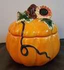 Royal Norfolk Fall Autumn Ceramic Pumpkin Candy Jar Vintage  — photo 1