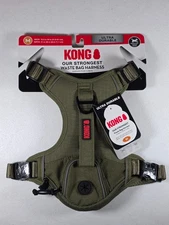 KONG Ultra Durable Dog Harness Green Medium Waste Bag Pocket