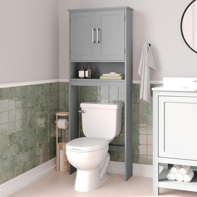 Vivien Gray Bathroom Over-the-Toilet Storage with Adjustable Shelves and Doors