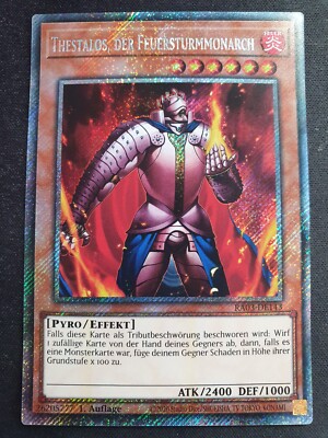 Yu-Gi-Oh! RA03-DE143 Thestalos der Feuersturmmonarch Platinum SecR NM 1st
