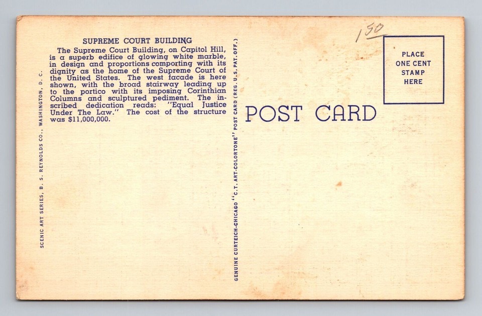 Washington DCSupreme Court At Cherry Blossom Time, Antique, Vintage