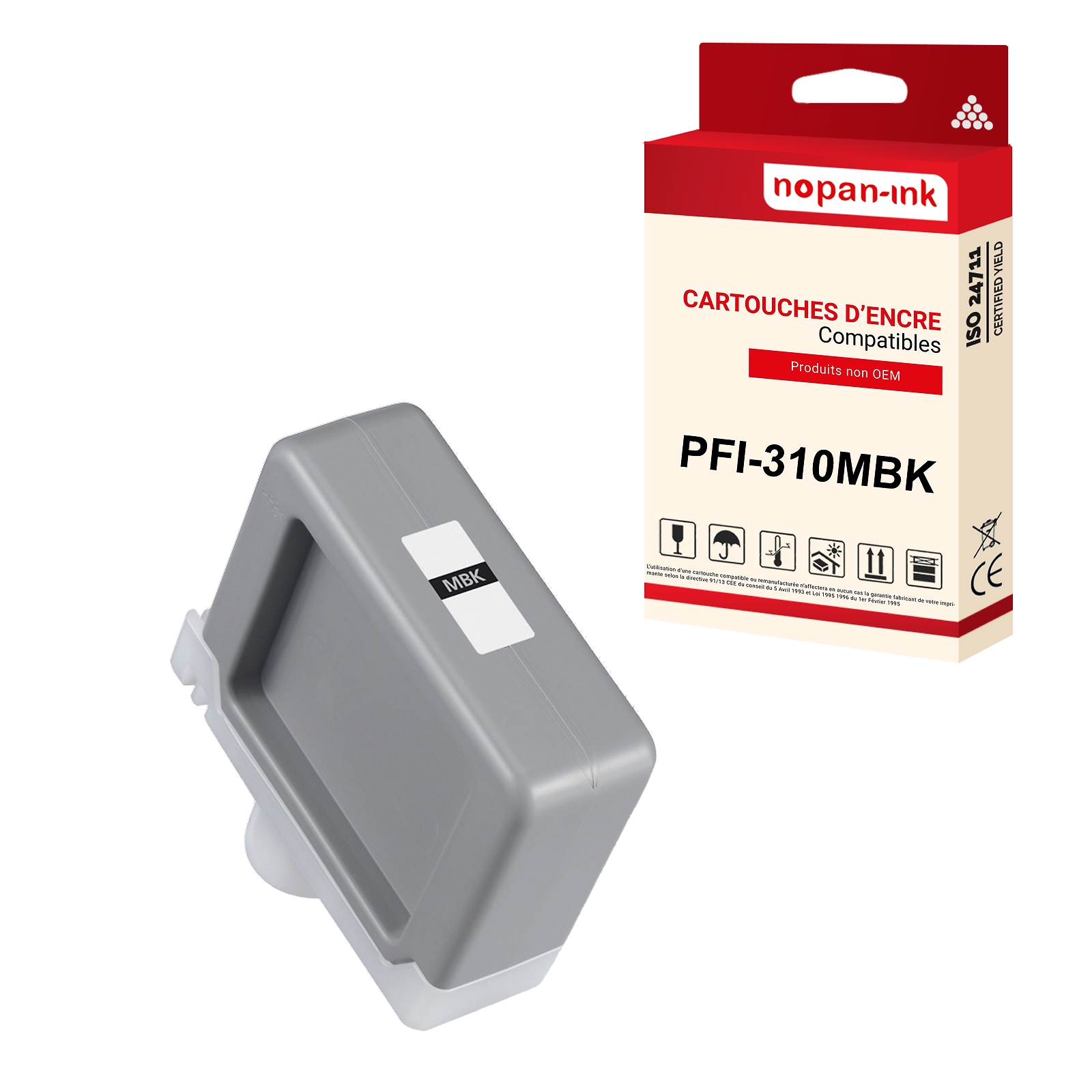 Cartouche Canon PFI-310MBK compatible NOPAN-INK traceur noir mat