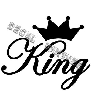King-Script-Crown-Style-B-Vinyl-Sticker-Decal-Choose-Size-amp-Color