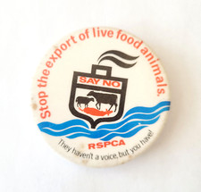 RSPCA Stop Live Export pin button - Vintage Animal Rights UK Protest Vegan
