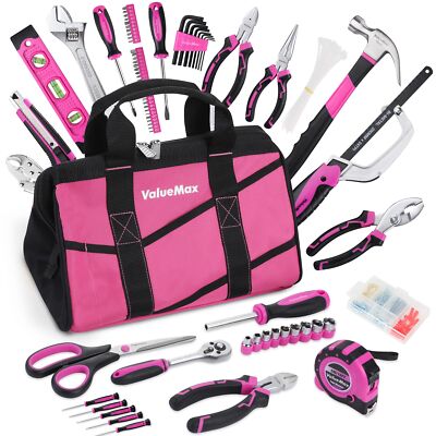 Pink Tool Kit 219pieces Home Repairing Tool Set Household Tool Kit With Wide Mou