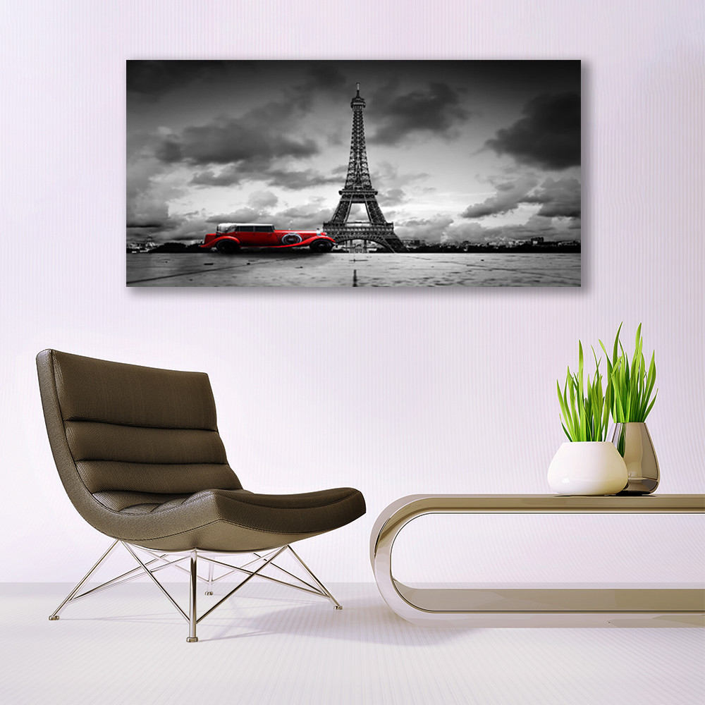 Tableau Eiffel 140x70 en verre imprimé pour décoration salon