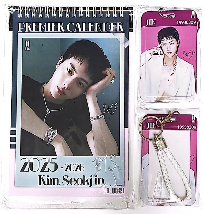 BTS Jin Photo Calendar Year 2025 & 2026 +[ID Holder/Luggage