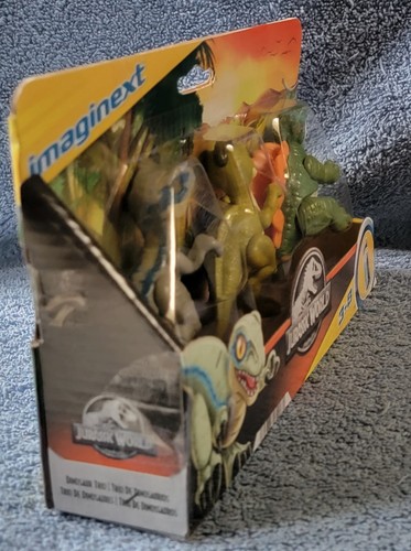 JUEGO DE TRÍO DE DINOSAURIOS IMAGINEXT JURASSIC WORLD RAPTOR, PARASAUROLOPHUS Y STEGOSAURUS - Imagen 3 de 7