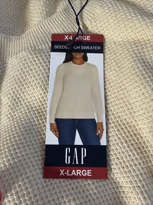 GAP Women's XL Soft Seedstitch Long Sleeve Pullover Crewneck