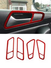 Manija de la cubierta del controlador de puerta de fibra de carbono 8 piezas para VW Passat 2006-2011 rojo