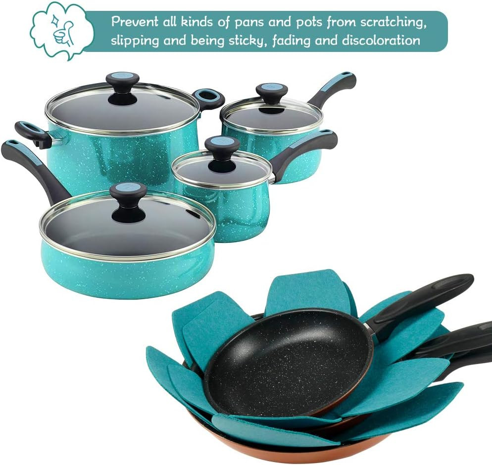 BYKITCHEN Pot and Pan Protectors, Set of 12 and 3 Different Sizes, Larger 