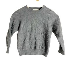 Stella McCartney Boy Gray Quilted Long Sleeve Crewneck Pullover Sweater Size 6