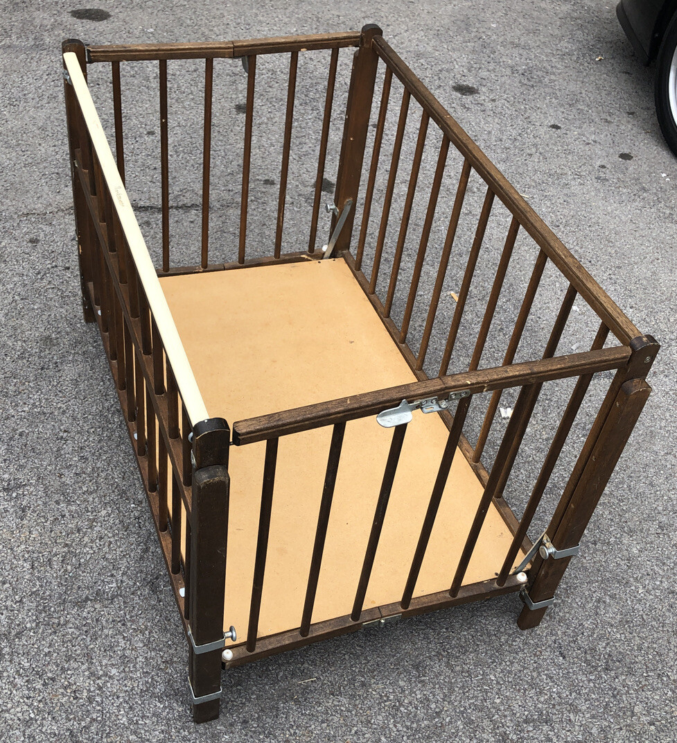 wooden playpen with base