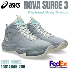 Asics Men's Basketball shoes NOVA SURGE 3 Piedmont Grey/Cream 1061A048.200 NEW