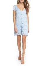 Women's Bb Dakota Jacqueline Lace Shift Dress, Size Small - Blue