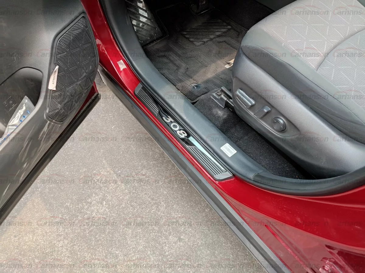 For Peugeot 308 Accessories Door Sill Scuff Plate Guard Trim Protector Sticker