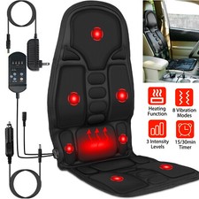 Massage Seat Cushion Heated Mat Back Neck Body Massager Chair Pad For Home  Car