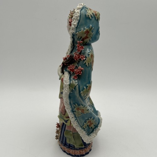 Vintage 11,5 Zoll chinesische Porzellan ShiWan Frau trägt Cape Figur - Bild 13 von 17
