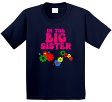 Im The Big Sister Groovy Flowers Sis Sissy Child Children Baby T Shirt