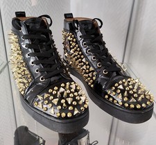 Louboutin Schuhe Sneaker In Schwarz Mit Goldenen Nieten Gr.42