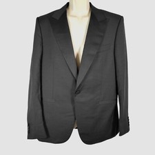 Ermenegildo Zegna Men Black Sartorial Wool Mohair Tuxedo Blazer Suit Jacket 54R