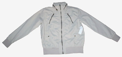 Route 66 Men's Cream Ecru Off White Ivory Spring Fall Hooded Jacket - Small