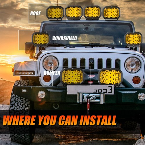 2x AUXBEAM 7 X 5" LED Luces de Conducción Barra Spot Pods + Ámbar DRL para Can-Am Polaris - Imagen 8 de 12