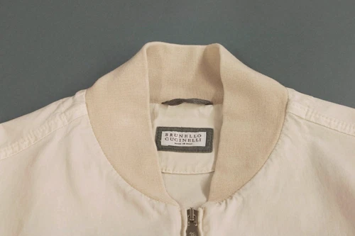 NWT $2995 Brunello Cucinelli Men's Bomber Jacket With Logo Hardware 46/36US A238 image 6