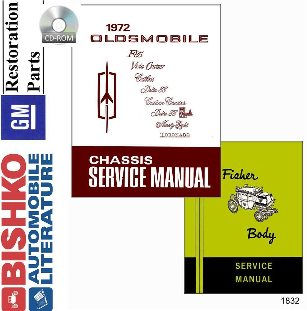 1972 Oldsmobile ALL MODELS FISHER BODY Factory Shop Service Manual CD-image