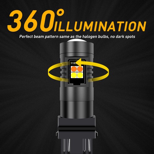 3157 16SMD White Amber LED Turn Signal Parking DRL Daytime Running Light Bulb 2x - Picture 4 of 7
