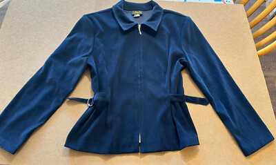 Vintage David Paul New York Blazer Jacket Full Zip Collar Shoulder Pads Sz L