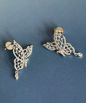 Cervin Blanc 0,50ct Diamant Ohrringe Weißgold 18kt Schmetterling Ohrstecker Tropfen Charms