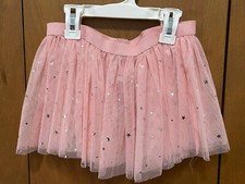 Girls Mesh Pink Tulle Tutu Skirt Metallic Moon Star Size 8