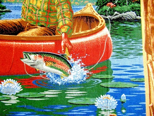 CRANSTON "FISHERMAN" (FABRIC ART / QUILTING / WALL HANGING) ~ **(22" X 16")** #2 - Picture 5 of 12