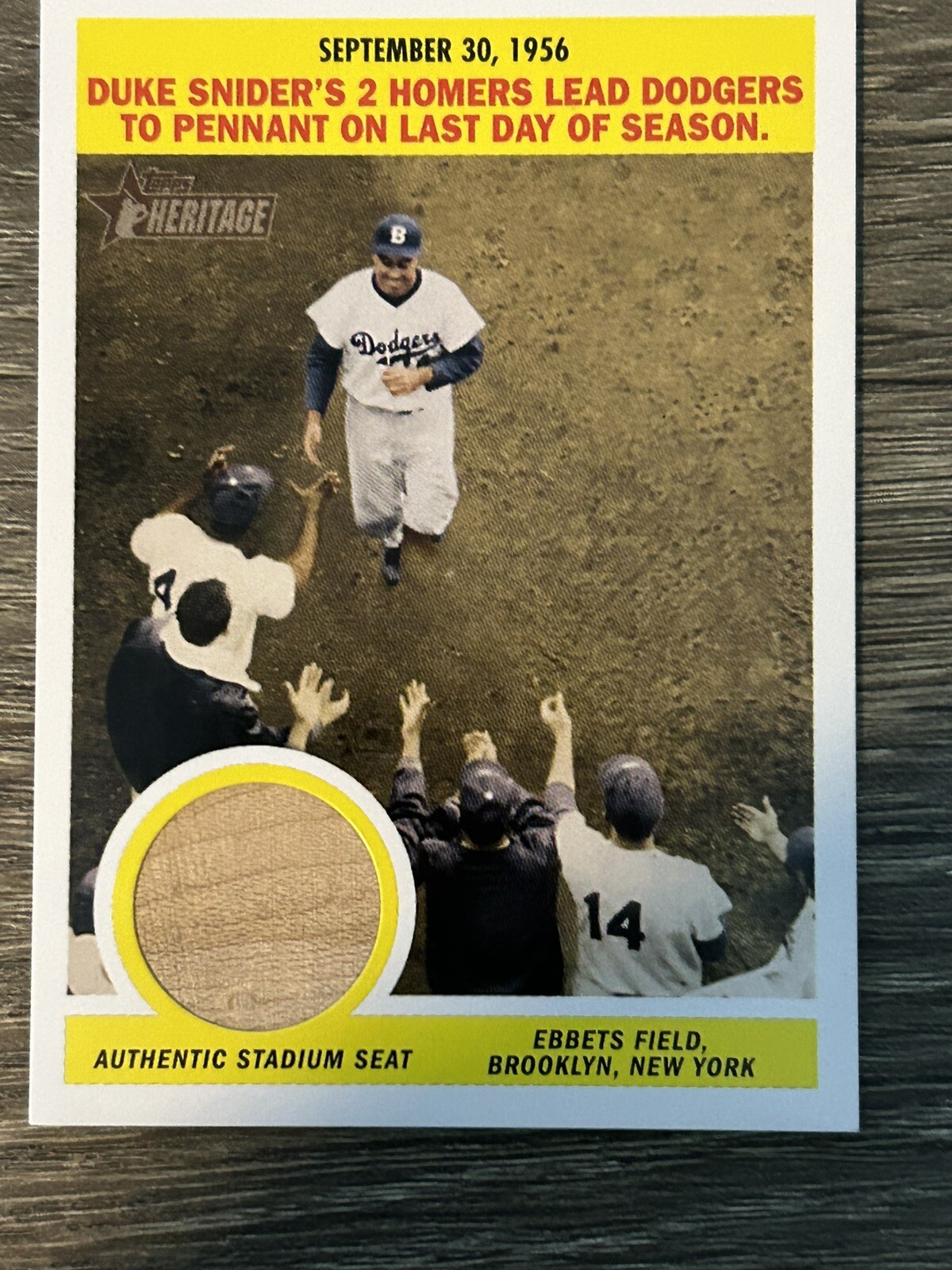 2005 Topps Heritage - Flashbacks Seat Relics FR-DS Duke Snider