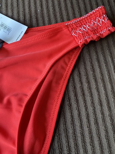 NWT NEW LOOK RED W/EMBROIDERED DESIGN…SWIMSUIT BOTTOM ONLY…SMALL - Picture 2 of 5