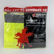 River City Garments Luminator High Visibilty Yellow Safety Vest New Sealed Sz XL