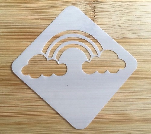 Face painting stencil reusable washable pride rainbow 190 Mylar 4.5x4.5 - 第 1/2 張圖片