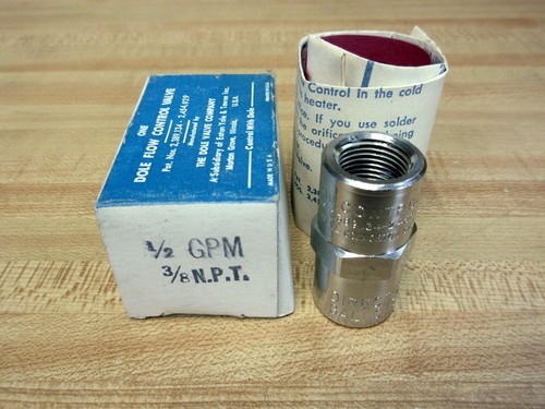 Dole GA-.50 Flow Control Valve 0.50GPM 3/8"NPT (Pack of 10) - 第 1/5 張圖片