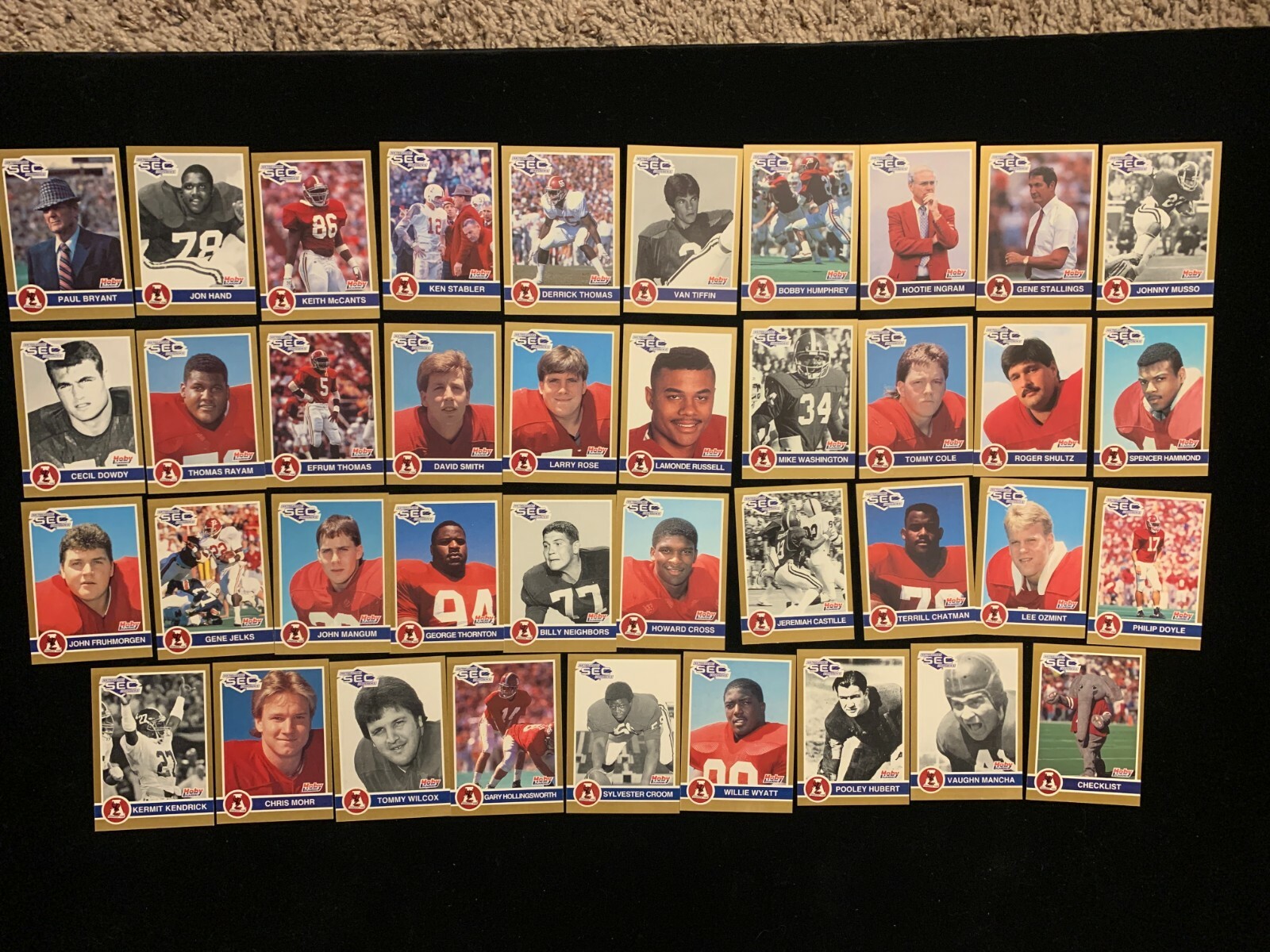 1991 Hoby Stars of SEC ALABAMA CRIMSON TIDE football singles - Choose from list!