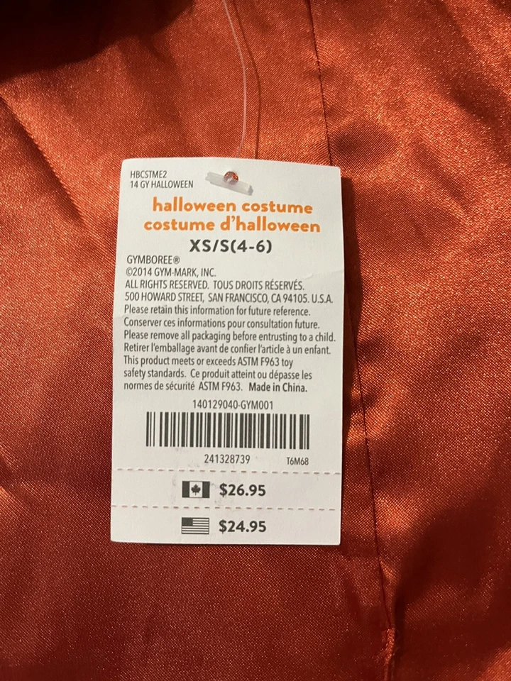 Pirate Cape Black Skull Crossbones Costume Size XS-S (4-6) NWT from Gymboree - Image 3 of 3