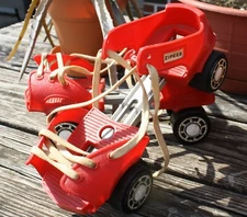 Vintage Red Zipees Children's Plastic Roller Skates