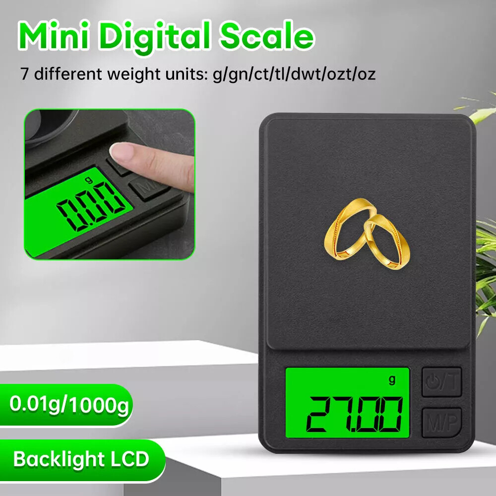 1000g/0.01g Digital Milligram Scale High Precision Jewelry Balance