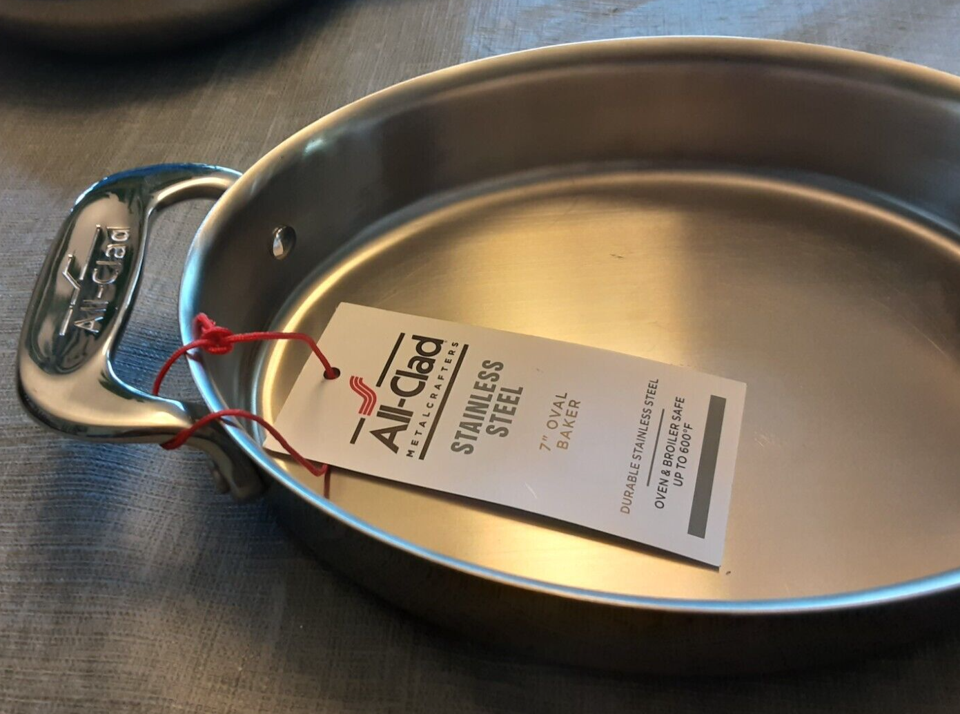 All Clad 4Piece Mini Stainless Steel SetOval Baker/Gratin Pan/1/2 Qt