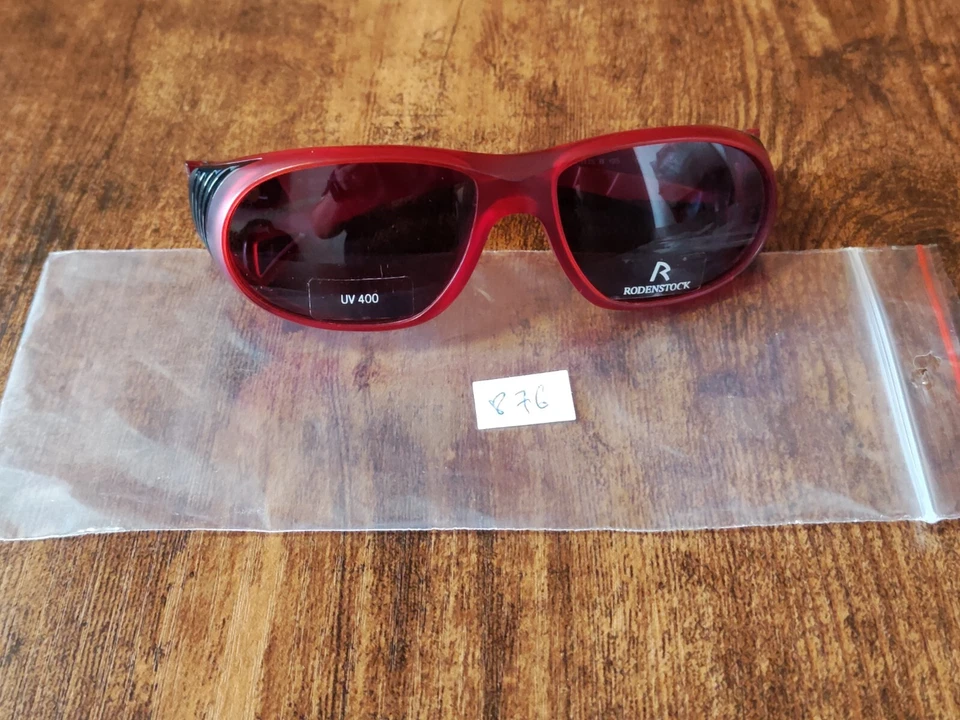 OCCHIALI DA SOLE SPORTIVI VINTAGE NOS RODENSTOCK ACETATO ROSSO MADE IN GERMAN... - Immagine 4 di 4