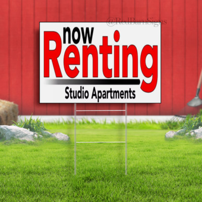 Now Renting Studio Apartments Yard Sign with Optional Sizes (Made in ...