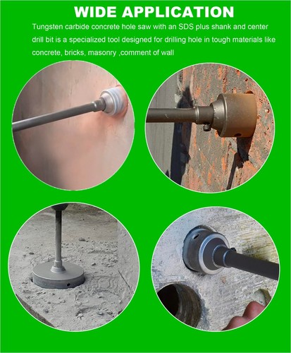 Kit de sierra de orificio de hormigón cortador de orificios de pared abridor de cemento broca SDS Plus vástago - Imagen 5 de 7