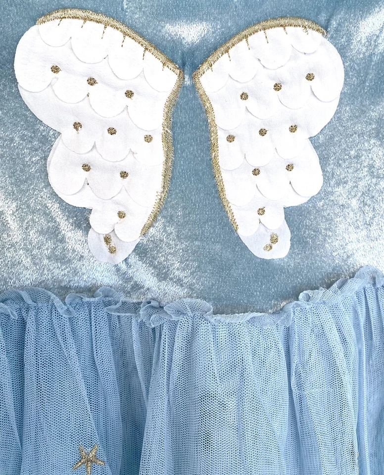 Vestido de red de terciopelo Mini Boden Fairy Wings. Precio minorista de 6-12 meses $55 $32,98 nuevo con etiquetas Foto 3 de 4