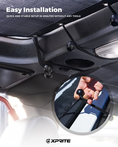 Sunshade Mesh Shade Top Cover for Jeep Wrangler 2018-2024 JL 4 door Front&Rear - Picture 7 of 9